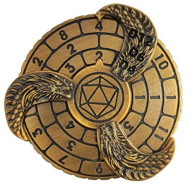 Metal Spinner Dice - Gold with Metal Box