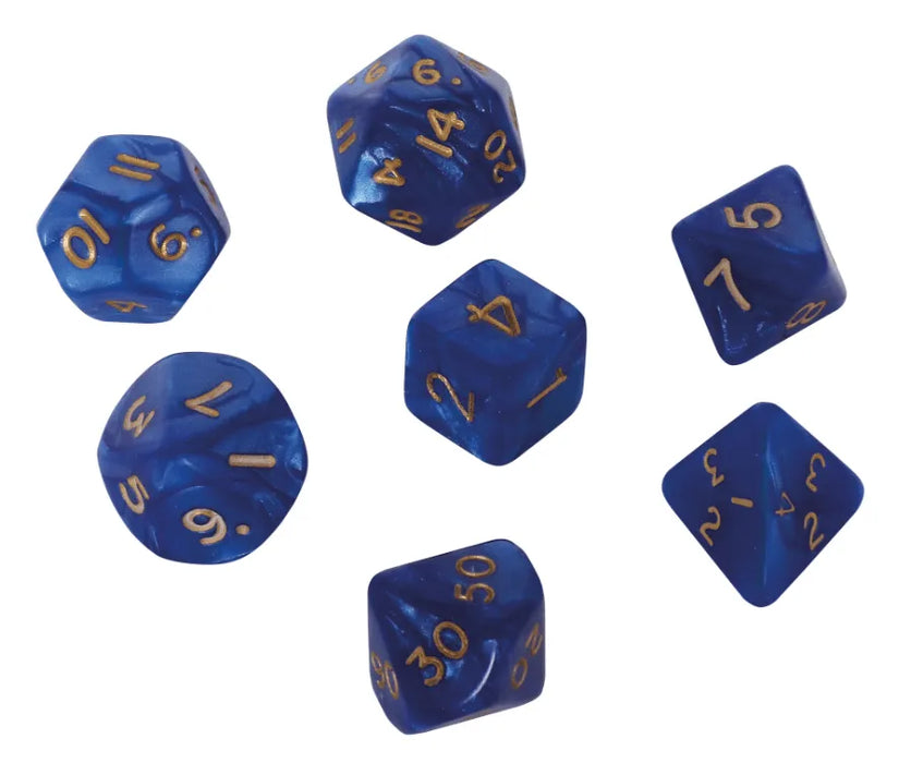 Brain Games LV Dice set (Blue marble/pearl)