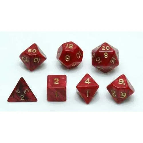 Brain Games LV Dice Set (Red marble/pearl)