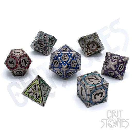 Ecliptic alloy metal dice set
