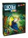 EXIT Kids: Mīklainie džungļi galda spēles kaste ar krāsainu tukānu, palielināmo stiklu un dārgumu lādi džungļu fonā.
