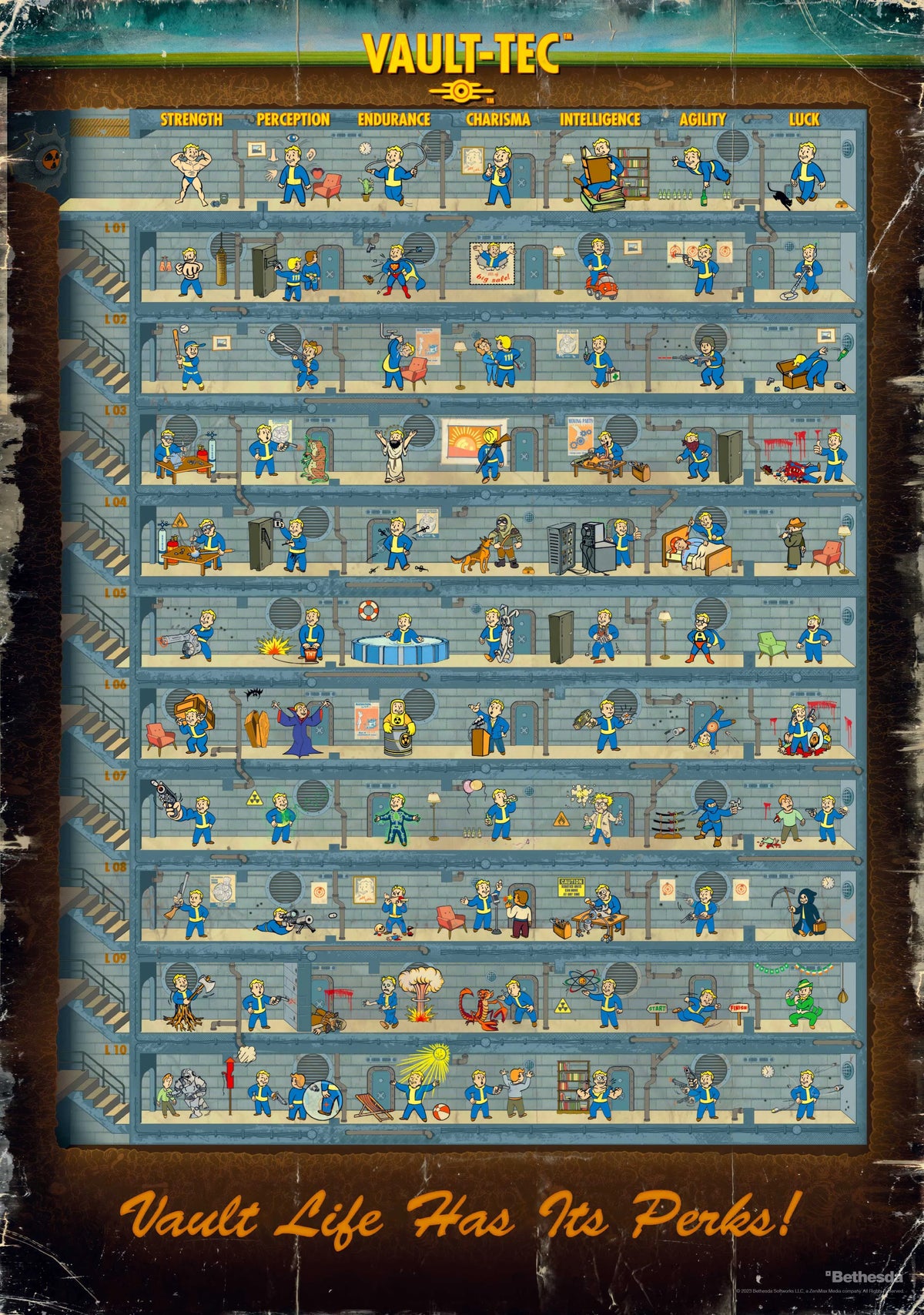 Brain Games LV Fallout 4 Perk Poster Puzzle 1000 pcs