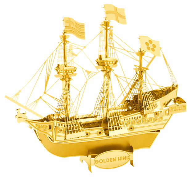 Brain Games LV Mēroga modelis Golden Hind, Gold Version, metāla konstruktors