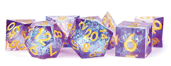 Brain Games LV Handcrafted Sharp Edge Resin Dice Set Royal Geode