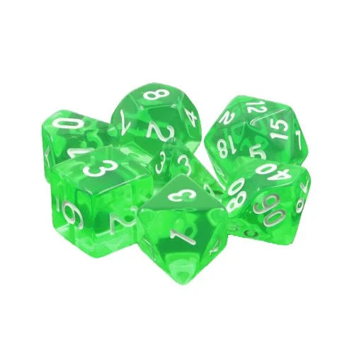 Set of 7 Dice in Box – Emerald Gem Dice