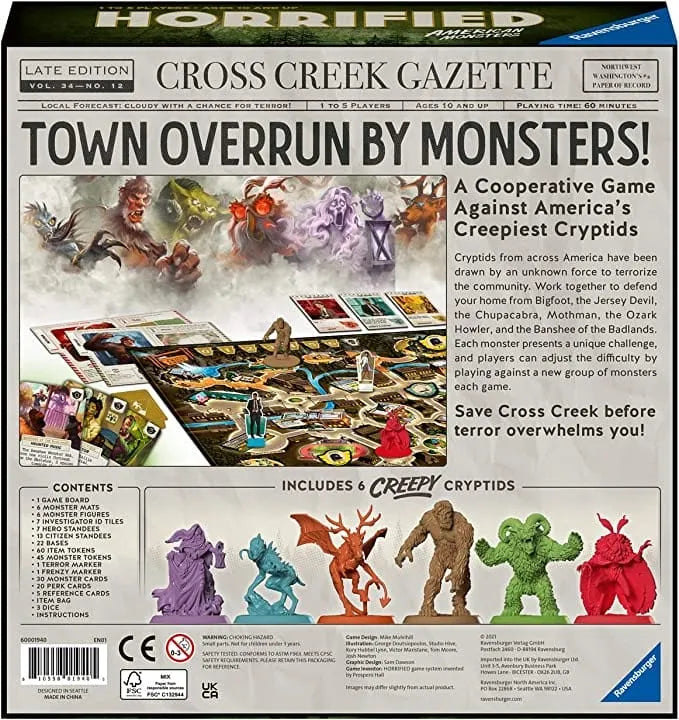 Brain Games LV galda spēles Horrified American Monsters