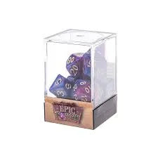 Set of 7 Dice in Box – Blue and Purple Fusion