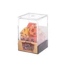Set of 7 Dice in Box  – Feu phosphorescent