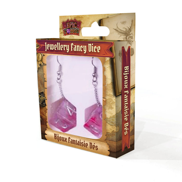 Jewelry - D6 Galaxy Dice earrings - Pink