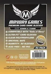 Brain-Games.lv Kāršu kabatiņas "Mayday Premium Sleeves Sails of Glory (50x75 mm)", 50 gab.