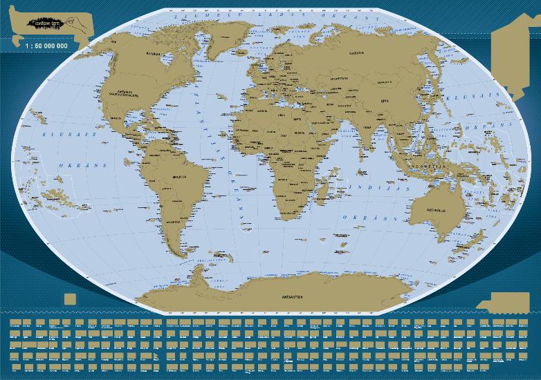 Brain Games LV Kasāmkarte Pasaule 1:50 000 000