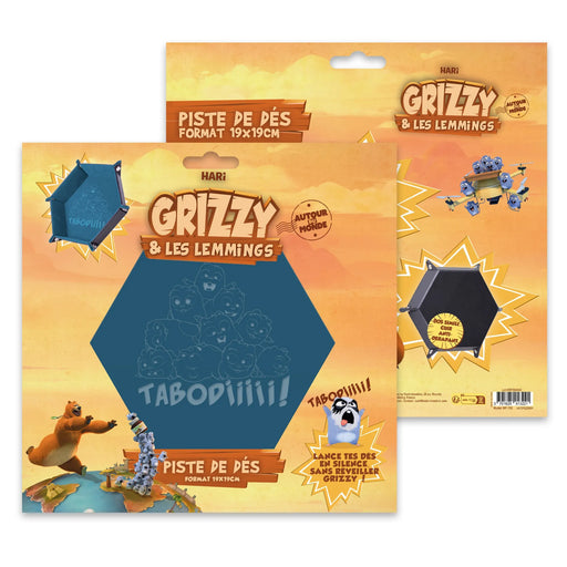 Saliekams zils Grizzy & The Lemmings kauliņu paliktnis no mākslīgās ādas un velveta, izmērs 19x19 cm ar metāla spiedpogām.