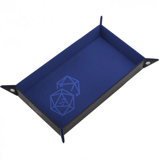 Dice Trays - 20 dice Blue - Leather and Velvet - 20 x 40 cm