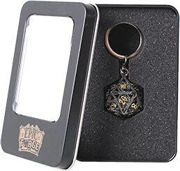 Key ring D20 Gloden Black