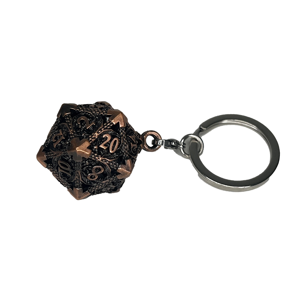Key ring D20 Old Pink - set of 7 mini metal dice (5 mm)