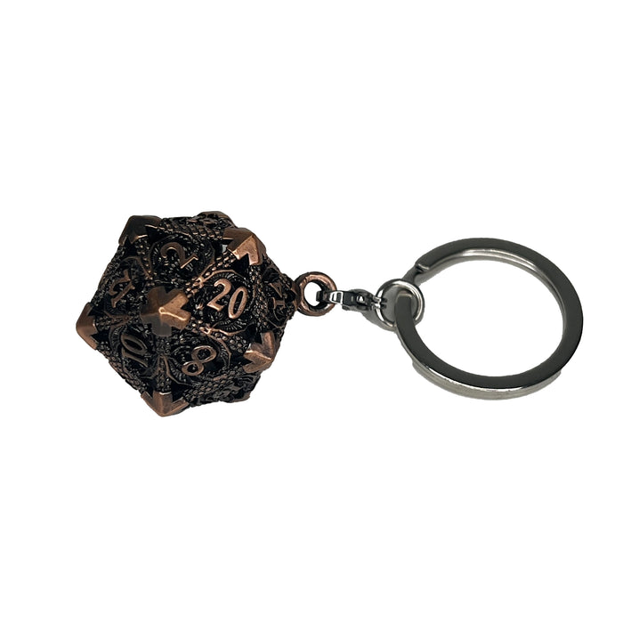 Key ring D20 Old Pink - set of 7 mini metal dice (5 mm)