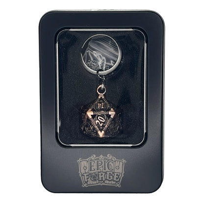 Key ring D20 Old Pink - set of 7 mini metal dice (5 mm)