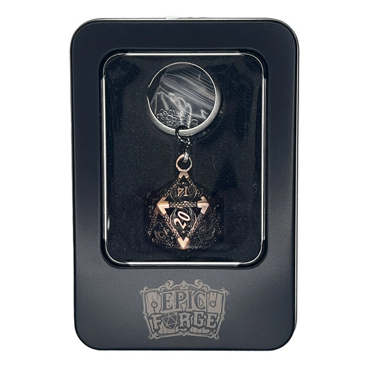 Key ring D20 Old Pink - set of 7 mini metal dice (5 mm)
