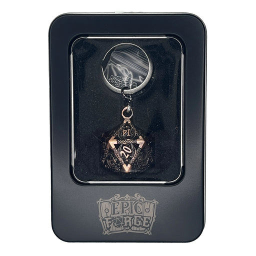 Key ring D20 Old Pink - set of 7 mini metal dice (5 mm)