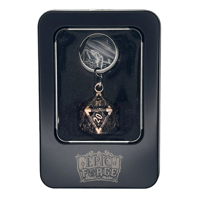 Key ring D20 Old Pink - set of 7 mini metal dice (5 mm)