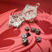 Key ring D20 Silver - set of 7 mini metal dice (5 mm)