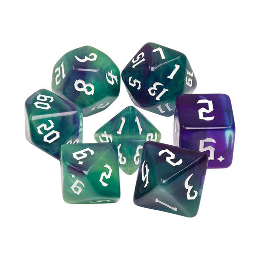 Boxed Set of 7 Dice – Green Goblins