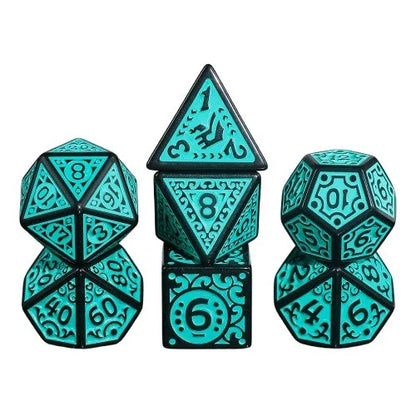 Set of 7 Dice in Box – Magic Flame Teal