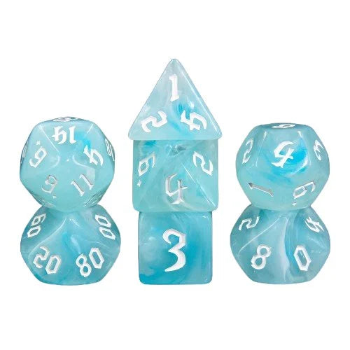 7 Dice set - White Cloud