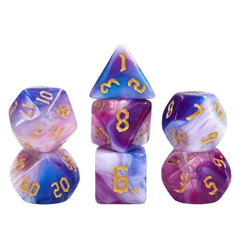 Boxed Set of 7 Dice – Rose Gold