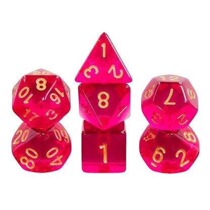 Lot de 7 dés Multiformat – 16mm - Violet Foncé Transparent
