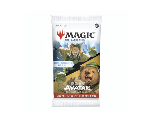 Magic The Gathering Avatar Jumpstart papildinājuma paka ar 20 kārtīm un animācijas seriāla tēliem.
