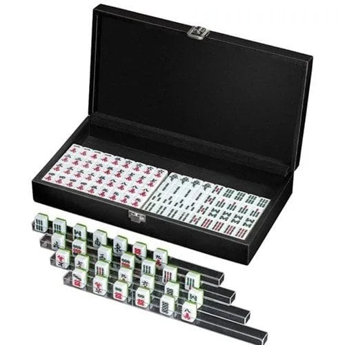 Brain Games LV galda spēles Mah Jongg, klein, Kunstleder,ohne arab. Zeichen mit Spielsteinhalter