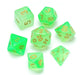 Brain Games LV Nebula Polyhedral Dice Set Green Numbers Gold (7)