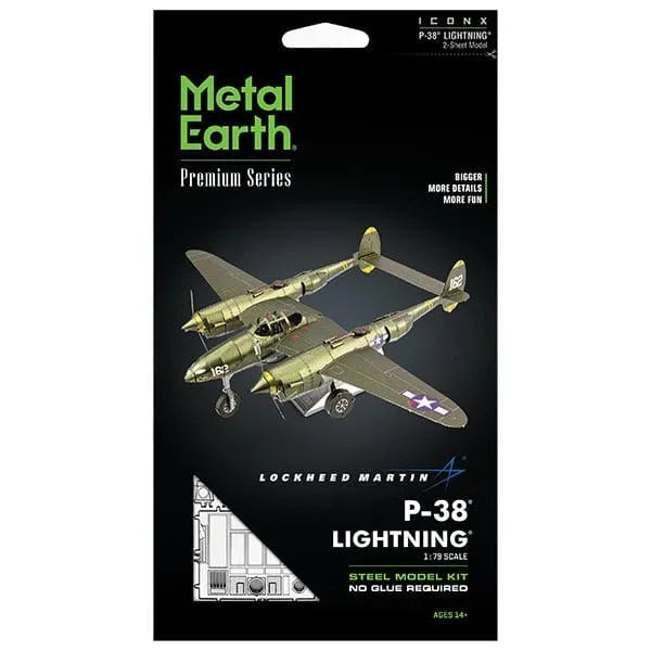 Brain Games LV Mēroga modelis P-38 Lightning, Premium Series metāla konstruktors
