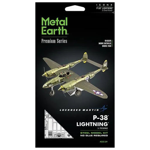 Brain Games LV Mēroga modelis P-38 Lightning, Premium Series metāla konstruktors
