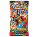 Pokemon Mega Evolution kāršu pakas iepakojums ar Mega Lucario attēlu, spilgti sarkanā un dzeltenā dizainā.