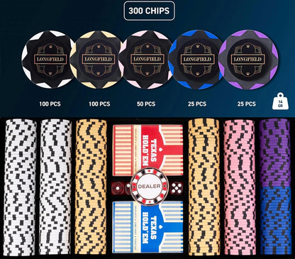 Poker set in black case 300 chips