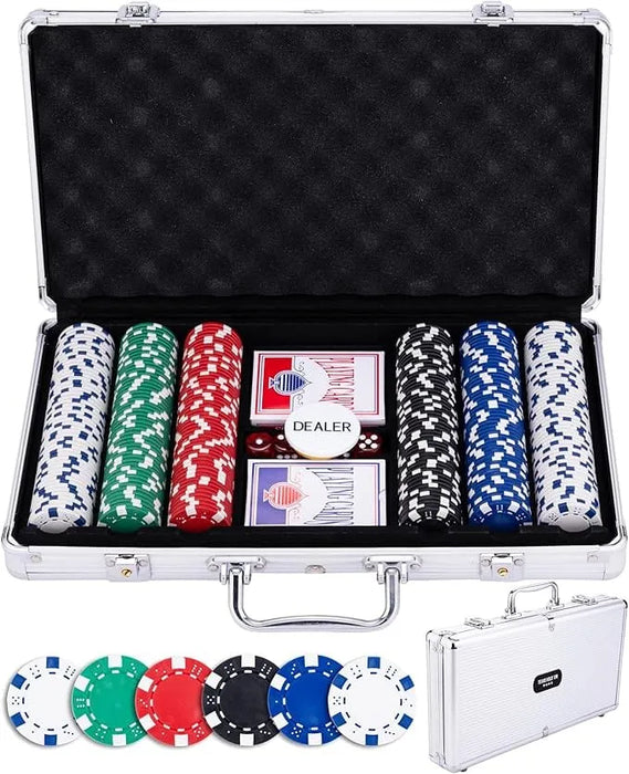 Brain Games LV Poker set in silver case, with 300 chips (11.5 grams)