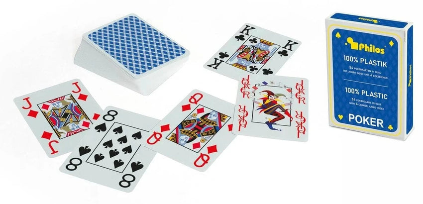 Brain Games LV Klasiskās spēles Pokerkarten, blau, Plastik