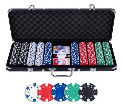 Pokerset in black case with 500 chips