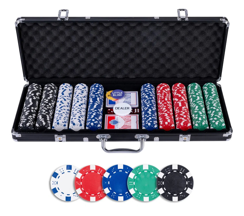 Pokerset in black case with 500 chips