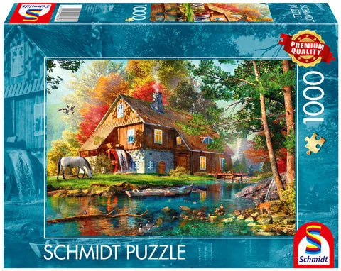 Water mill in autumn