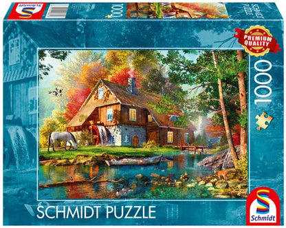 Water mill in autumn