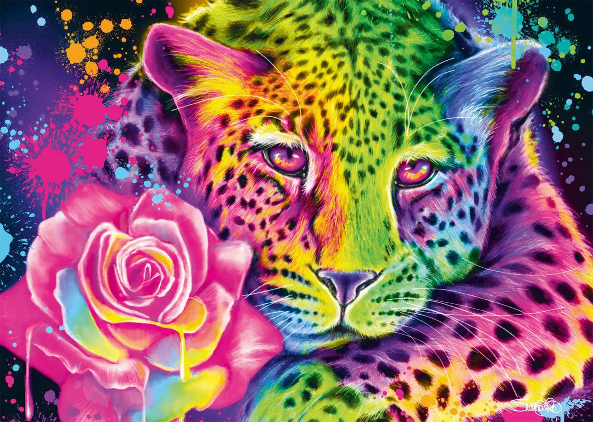 Brain Games LV Puzles Puzle 1000 - Neon Rainbow Leopard