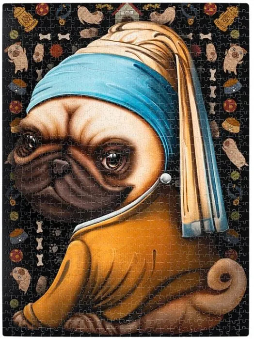 Brain Games LV Puzles Puzle 1000 - Pug With A Pearl Earring