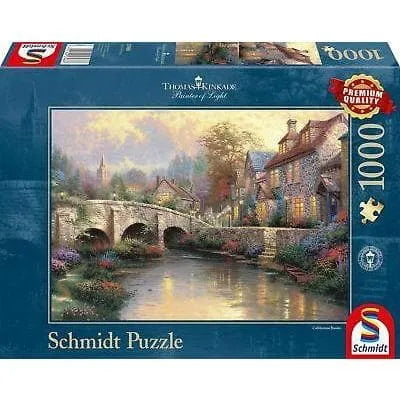 Brain Games LV Puzles Puzle 1000 - Thomas Kinkade Painter of Light: Cobblestone Brooke