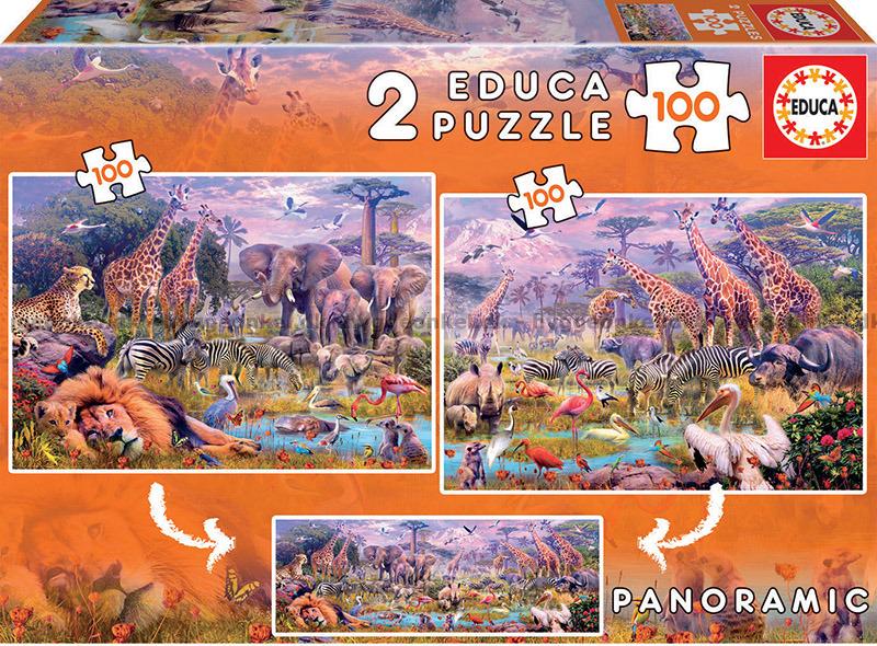 Brain Games LV Puzles Puzle 100x2 - Wild Animals