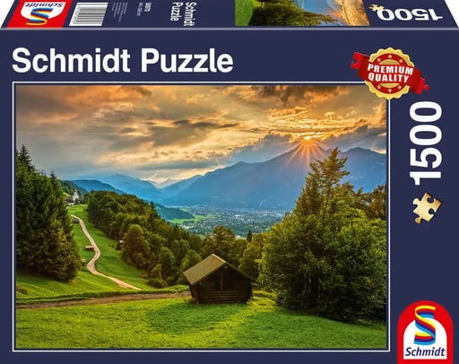 Brain Games LV Puzles Puzle 1500 - Sunset Over The Mountain Village Of Wamberg