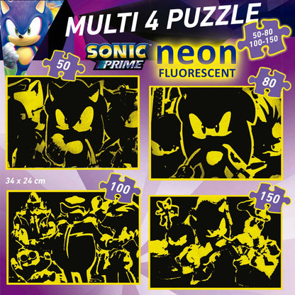 Brain Games LV Puzles Puzle 50-80-100-150 - Sonic Prime Neon