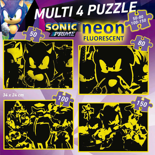 Brain Games LV Puzles Puzle 50-80-100-150 - Sonic Prime Neon